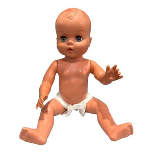 Vintage Regal Canada Baby Doll Hard Plastic Sleep Eyes Molded Hair 1950s Toy